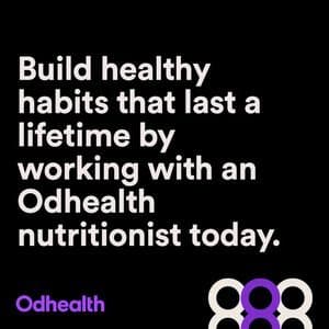 Odhealth healthy habits campaign on a black background