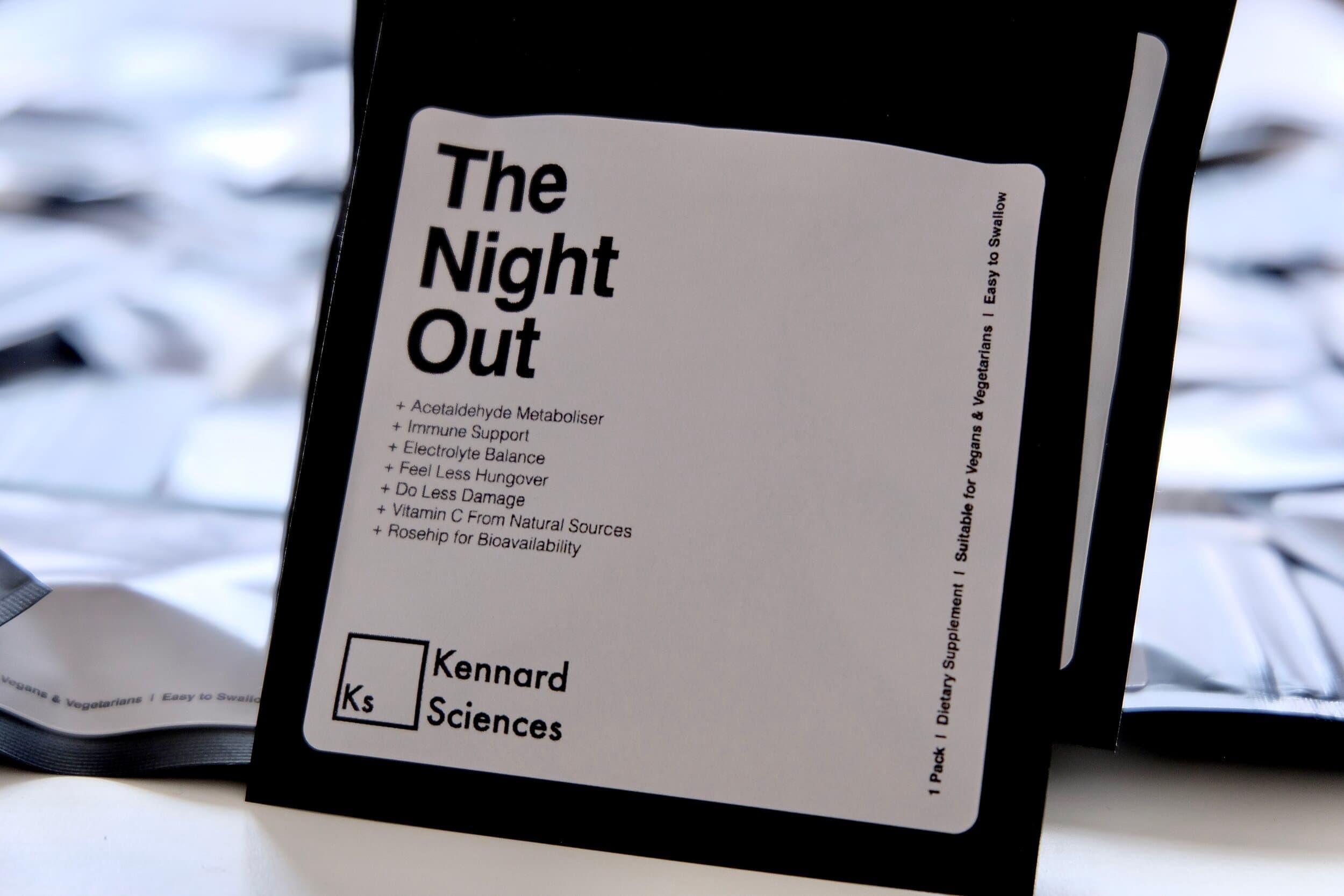 The Night Out prototype supplement packaging